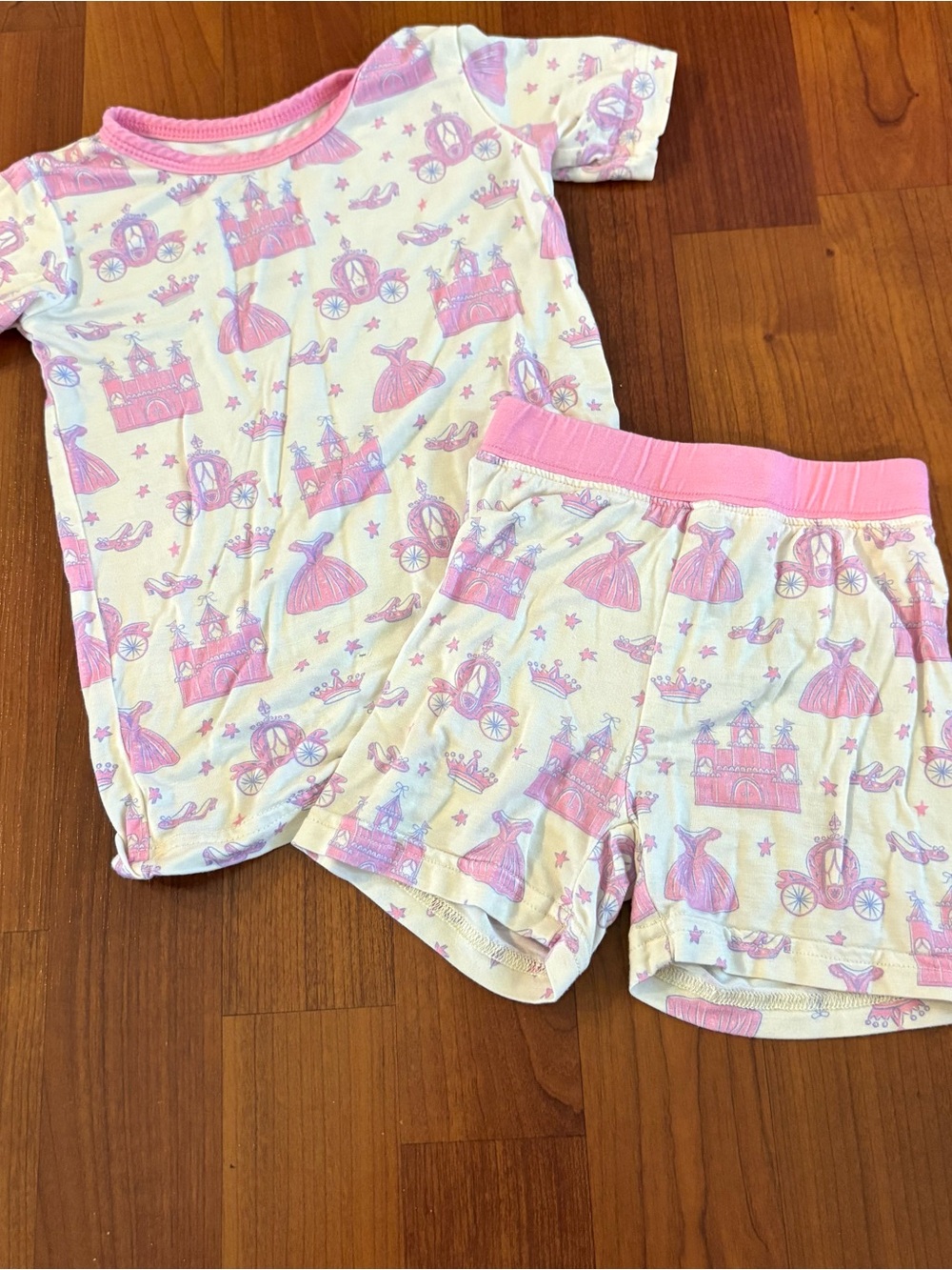 Little One Shop 12-18 month Pink Princess Bamboo Pajama Set